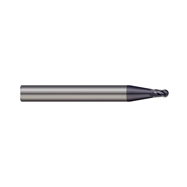 End Mill, 3 Flute, Ball, 0.0450" Cutter dia, Length of Cut: 0.068"